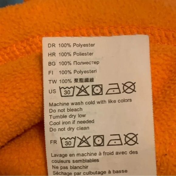 Billabong Adventure Pullover Fleece Sweater Jacket Blue Orange Color block M - Picture 9 of 9